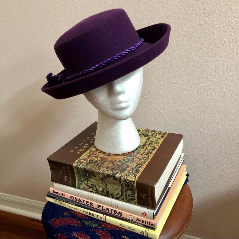 Vintage Bollman Hat Co TinaToo Purple Felt Hat